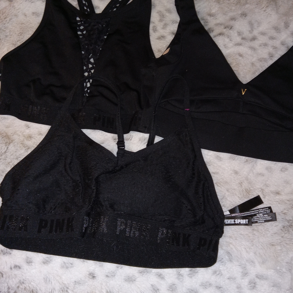 Victoria's Secret Black Sports Bra Trio